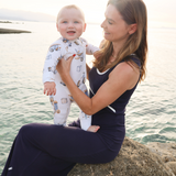 St Tropez Ribbed Breastfeeding Dress Navy