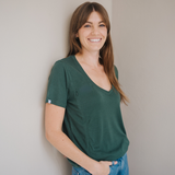 Amnings T-Shirt V-Neck Skogsgrön