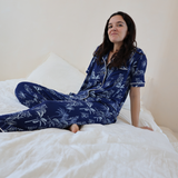 Kvinners bambus Pyjama Long Set - Big Cat