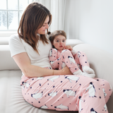 Ladies Pink Penguin Pyjamas Set