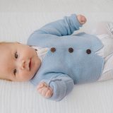 Ren blå cardigan med knapper