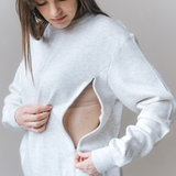 Tröja för amning - Grå Marle