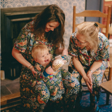 William Morris Pyjamas Set Strawberry Thief Marinblå för damer