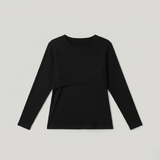 Breastfeeding Ribbed Topp Svart