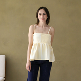 Peplum-top til amning Gul