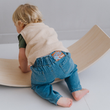 Stickad bomullsväst Beige