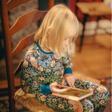 William Morris pyjamas-set för barn Strawberry Thief marinblå