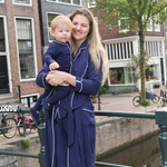 Women's Navy Heritage Bamboo Robe