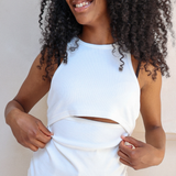 Breastfeeding Ribbed Tank Top Hvid
