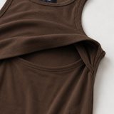 Breastfeeding Ribbed Tank Top Chokolade