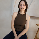 Breastfeeding Ribbed Tank Top Chokolade