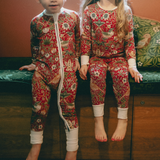 William Morris pyjamas-set för barn Strawberry Thief Röd