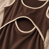 St Tropez Ribbed Amningsklänning Choklad