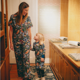 William Morris Pyjamas Set Strawberry Thief Marinblå för damer