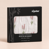 Stort lavendelfarvet muslin-tæppe