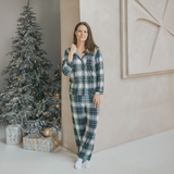 Pyjamas Set för damer Grön Tartan