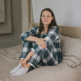 Pyjamas Set för damer Grön Tartan