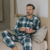 Pyjamas Set i grön tartan för män