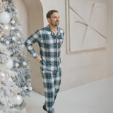 Pyjamas Set i grön tartan för män