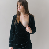 Paris Amning Sammetsklänning Svart