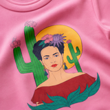 T-shirt i stor storlek för barn, rosa Frida