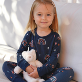 Pyjamas-set för barn Navy Rainbow