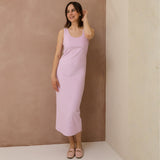 St Tropez Ribbed Amningsklänning Lilac
