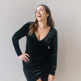 Paris Amning Sammetsklänning Svart