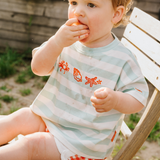 Oversized T-shirt för barn Randig Seafoam Shells