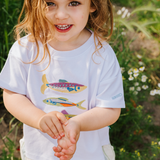 Oversized T-shirt för barn Vit Fish Stack