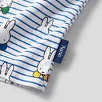 Miffy x Zipster vävd etikett på barnkläderna Miffy Peek-a-Boo Blue-pyjamaset i bambu