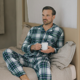 Pyjamas Set i grön tartan för män