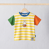 Miffy i Bloom – randig T-shirt med ringkrage för barn, framifrån
