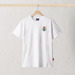 Miffy hvid amme-T-shirt med broderet tulipan og ammelukninger, set forfra