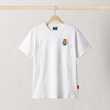 Miffy hvid amme-T-shirt med broderet tulipan og ammelukninger, set forfra