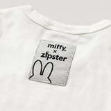 Miffy x Zipster vævet mærke på Retro Miffy pop-art bambus-babybodysuit