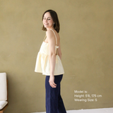 Peplum-top til amning Gul