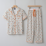 Ladies Miffy Checkered Bloom bamboo pyjama set, front view