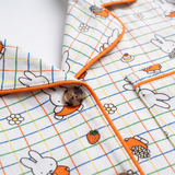Design detail on the Ladies Miffy Checkered Bloom bamboo pyjama set
