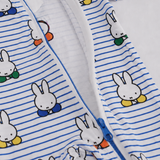 Dragkedja i båda riktningarna på ZIPSTER x Miffy Peek-a-Boo Blue bambubabyoverall