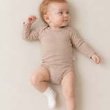 Långärmad body, beige